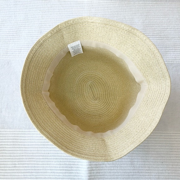 Paper Straw Cloche Hat With Black Ribbon Trim - Picture 10 of 13